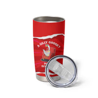 Silly Goose Tumbler Cup with Newspaper and Armchair Pattern