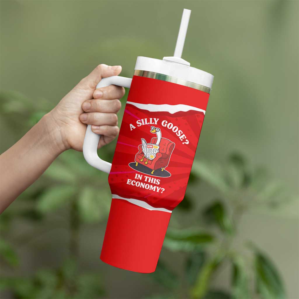 Silly Goose Tumbler With Handle with Newspaper and Armchair Pattern