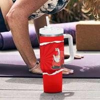 Silly Goose Tumbler With Handle with Newspaper and Armchair Pattern