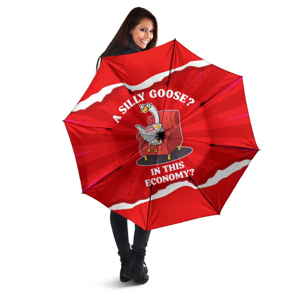 Silly Goose Umbrella with Newspaper and Armchair Pattern