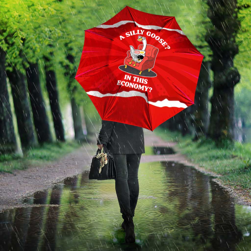 Silly Goose Umbrella with Newspaper and Armchair Pattern