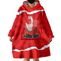 Silly Goose Wearable Blanket Hoodie with Newspaper and Armchair Pattern