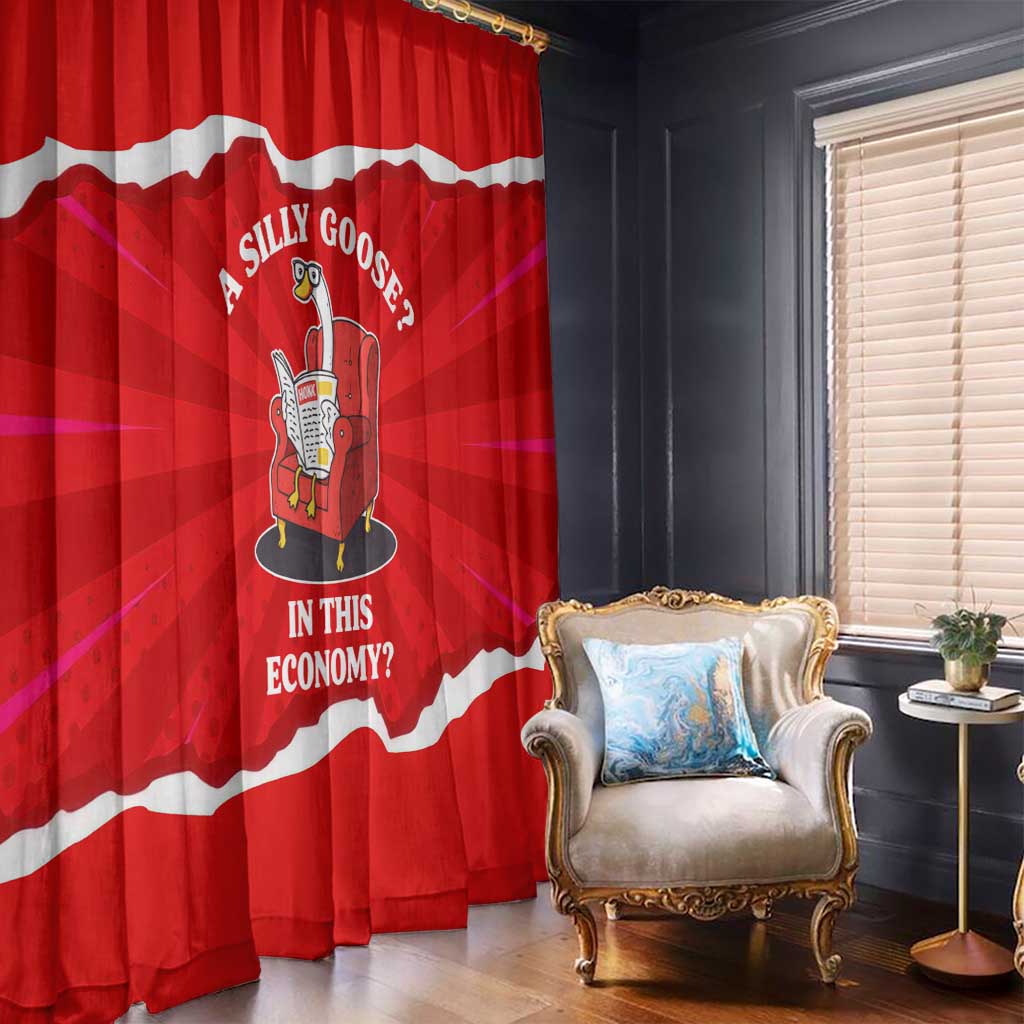 Silly Goose Window Curtain with Newspaper and Armchair Pattern