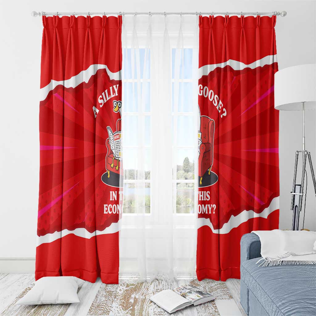 Silly Goose Window Curtain with Newspaper and Armchair Pattern