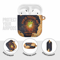 Grumpy Frog AirPods Case with Refuse to Study Quote and Starburst Pattern