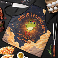 Grumpy Frog Apron with Refuse to Study Quote and Starburst Pattern