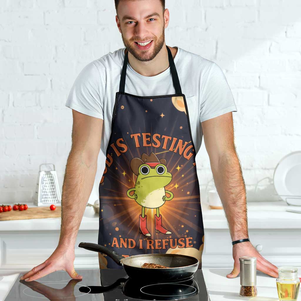 Grumpy Frog Apron with Refuse to Study Quote and Starburst Pattern