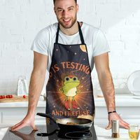 Grumpy Frog Apron with Refuse to Study Quote and Starburst Pattern