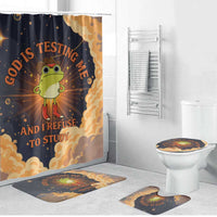Grumpy Frog Bathroom Set with Refuse to Study Quote and Starburst Pattern