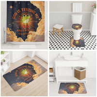 Grumpy Frog Bathroom Set with Refuse to Study Quote and Starburst Pattern