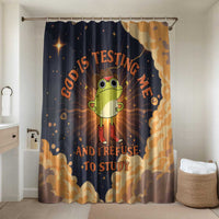 Grumpy Frog Bathroom Set with Refuse to Study Quote and Starburst Pattern