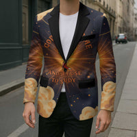 Grumpy Frog Blazer with Refuse to Study Quote and Starburst Pattern