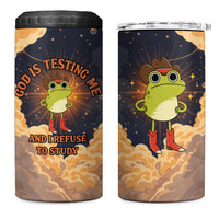Grumpy Frog 4 in 1 Can Cooler Tumbler with Refuse to Study Quote and Starburst Pattern