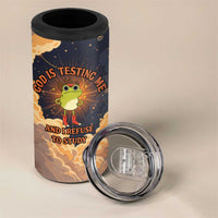 Grumpy Frog 4 in 1 Can Cooler Tumbler with Refuse to Study Quote and Starburst Pattern