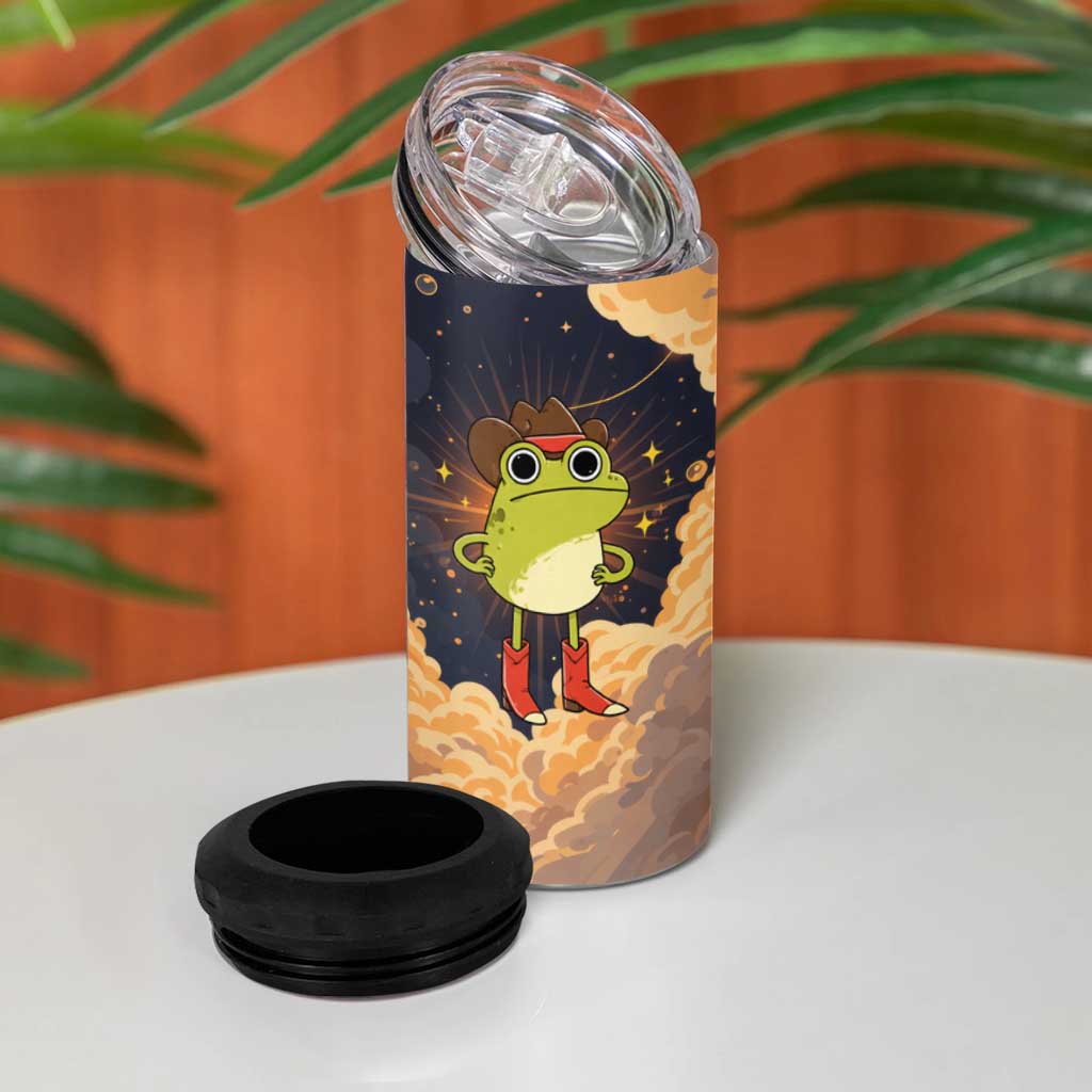 Grumpy Frog 4 in 1 Can Cooler Tumbler with Refuse to Study Quote and Starburst Pattern