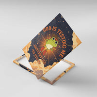 Grumpy Frog Canvas Wall Art with Refuse to Study Quote and Starburst Pattern