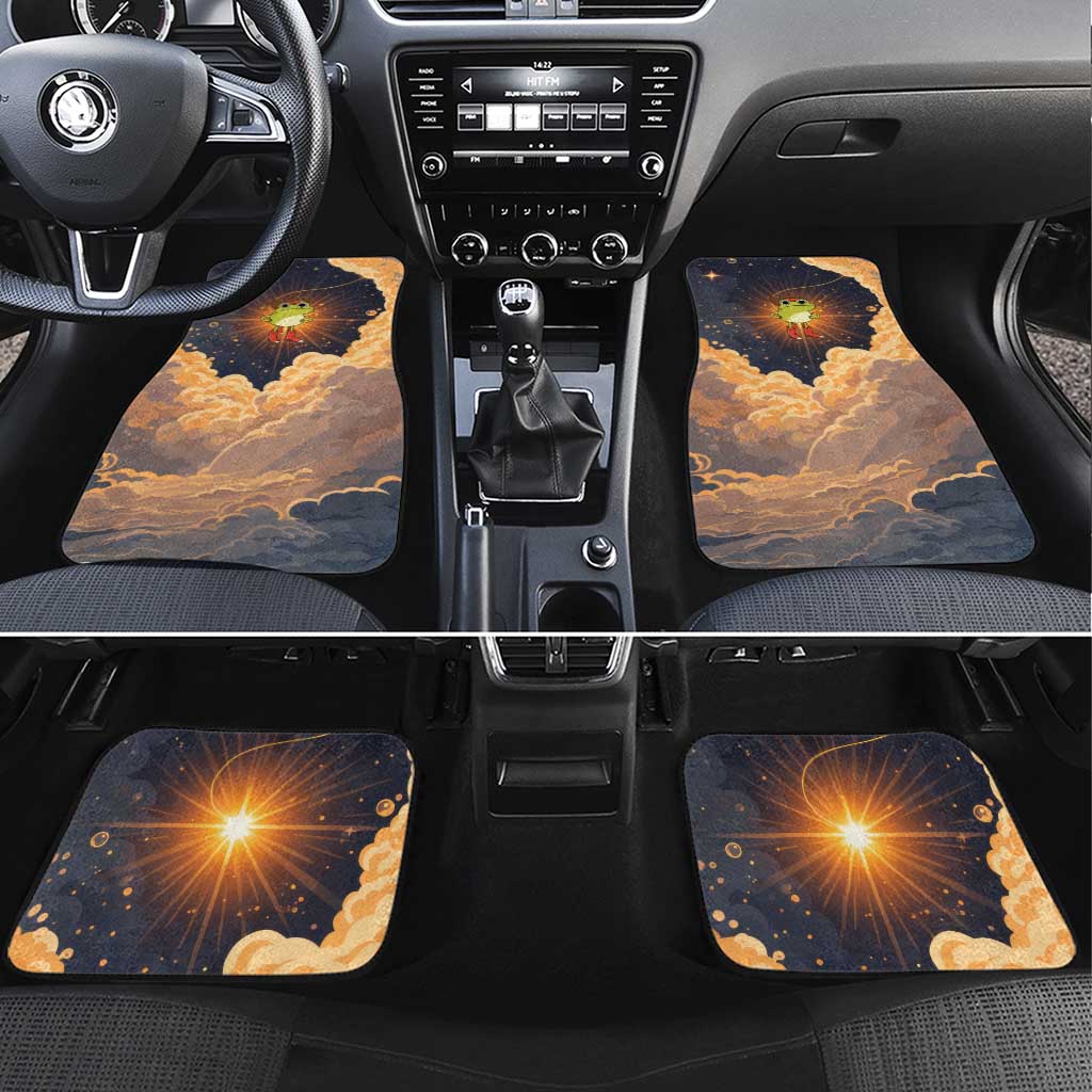 Grumpy Frog Car Mats with Refuse to Study Quote and Starburst Pattern