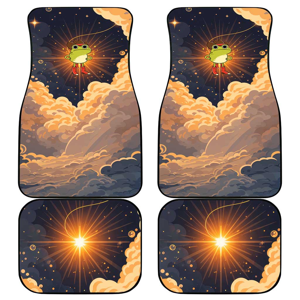 Grumpy Frog Car Mats with Refuse to Study Quote and Starburst Pattern
