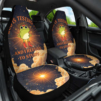 Grumpy Frog Car Seat Cover with Refuse to Study Quote and Starburst Pattern