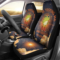 Grumpy Frog Car Seat Cover with Refuse to Study Quote and Starburst Pattern