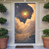 Grumpy Frog Door Cover with Refuse to Study Quote and Starburst Pattern