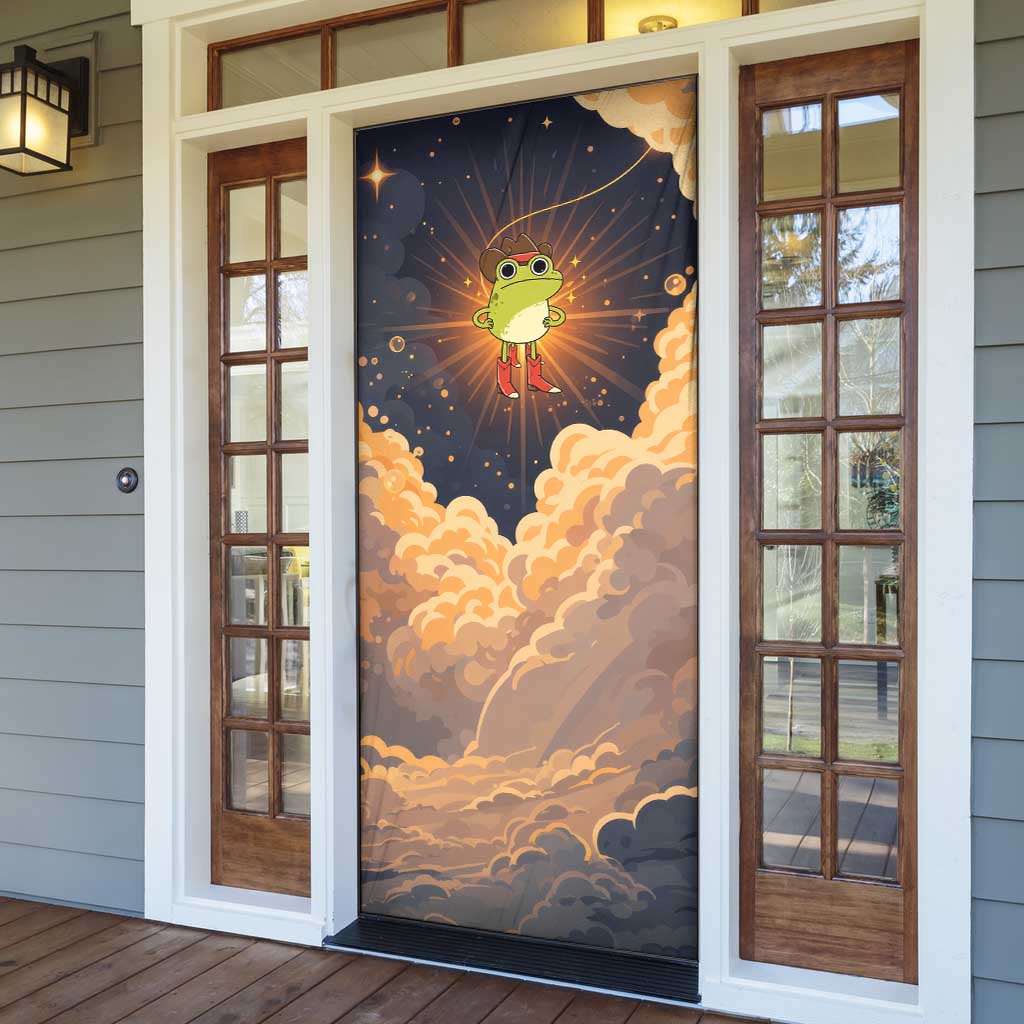 Grumpy Frog Door Cover with Refuse to Study Quote and Starburst Pattern