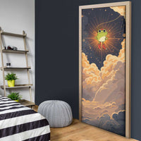 Grumpy Frog Door Cover with Refuse to Study Quote and Starburst Pattern