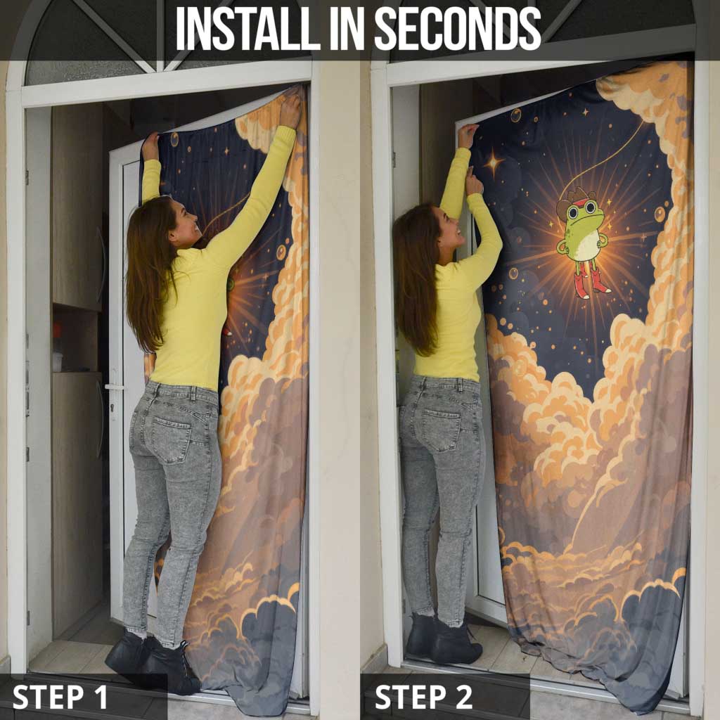 Grumpy Frog Door Cover with Refuse to Study Quote and Starburst Pattern