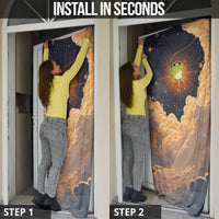 Grumpy Frog Door Cover with Refuse to Study Quote and Starburst Pattern