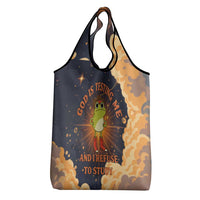 Grumpy Frog Grocery Bag with Refuse to Study Quote and Starburst Pattern