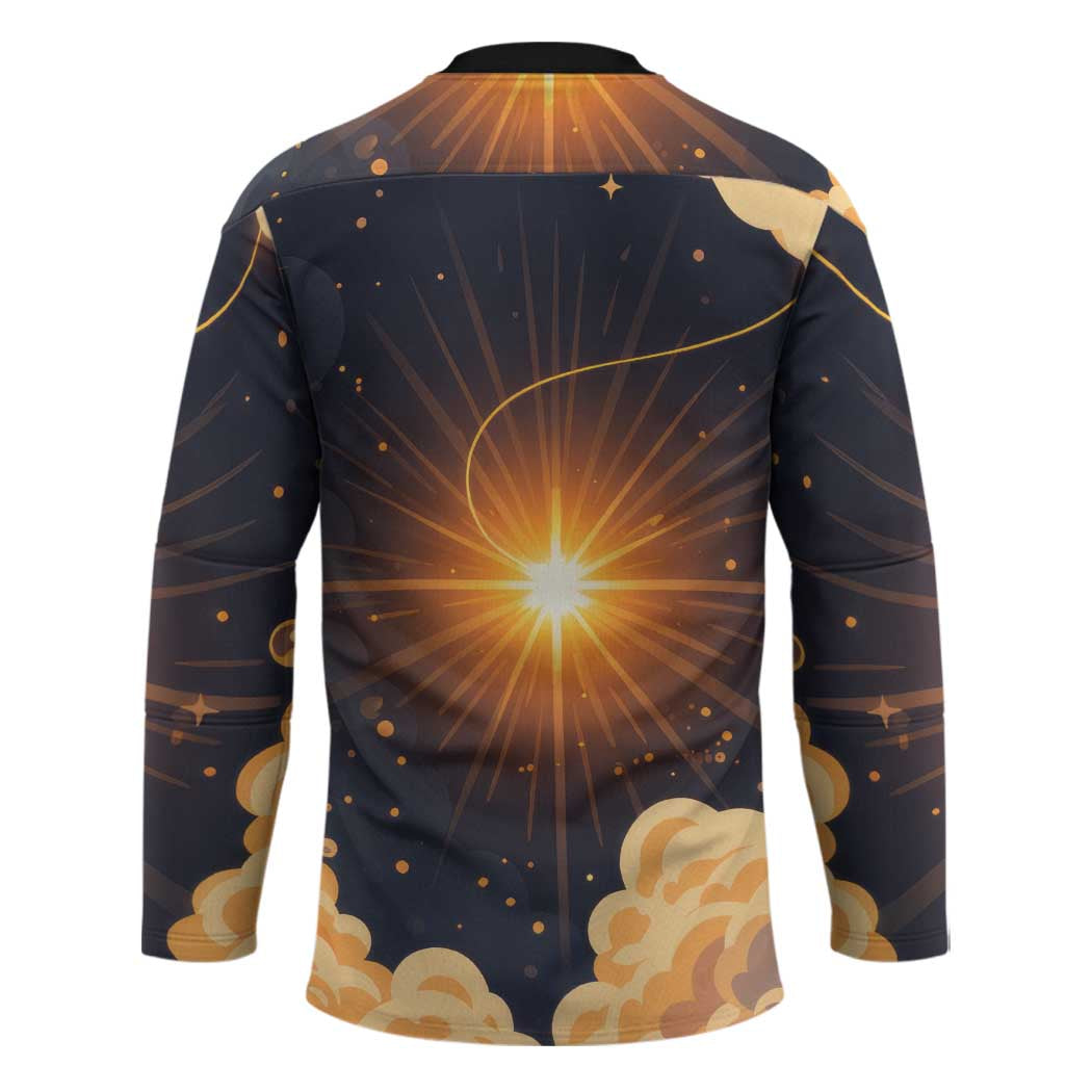 Grumpy Frog Hockey Jersey with Refuse to Study Quote and Starburst Pattern