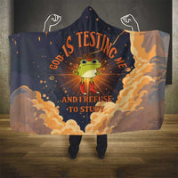 Grumpy Frog Hooded Blanket with Refuse to Study Quote and Starburst Pattern