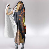Grumpy Frog Hooded Blanket with Refuse to Study Quote and Starburst Pattern