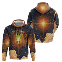 Grumpy Frog Hoodie with Refuse to Study Quote and Starburst Pattern