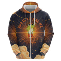 Grumpy Frog Hoodie with Refuse to Study Quote and Starburst Pattern