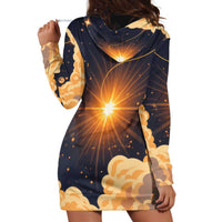 Grumpy Frog Hoodie Dress with Refuse to Study Quote and Starburst Pattern