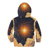 Grumpy Frog Kid Hoodie with Refuse to Study Quote and Starburst Pattern