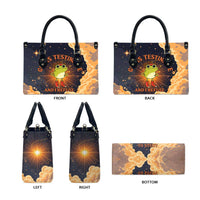 Grumpy Frog Leather Bag with Refuse to Study Quote and Starburst Pattern