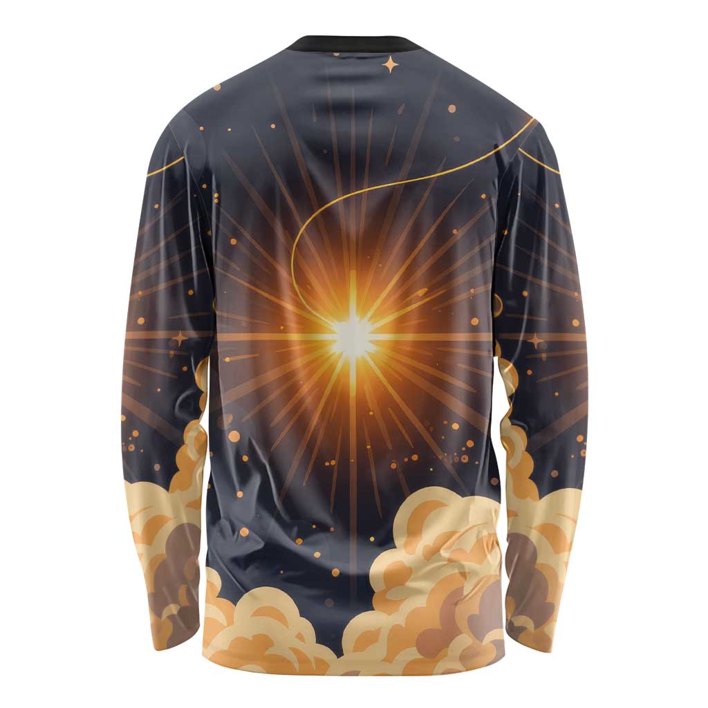 Grumpy Frog Long Sleeve Shirt with Refuse to Study Quote and Starburst Pattern
