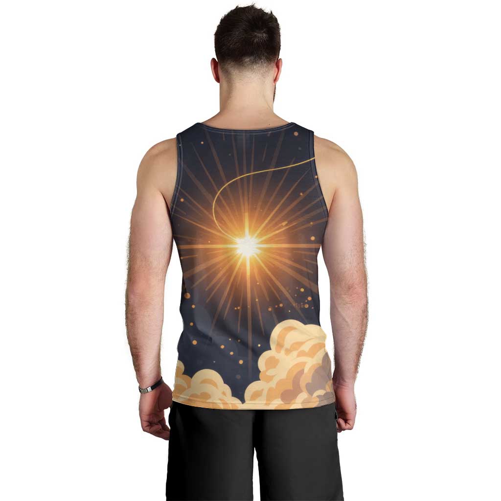 Grumpy Frog Men Tank Top with Refuse to Study Quote and Starburst Pattern