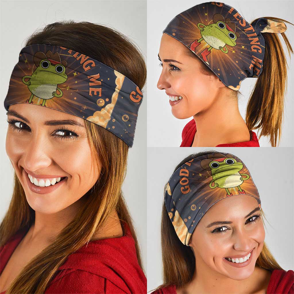Grumpy Frog Neck Gaiter with Refuse to Study Quote and Starburst Pattern