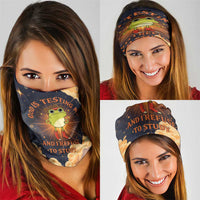 Grumpy Frog Neck Gaiter with Refuse to Study Quote and Starburst Pattern