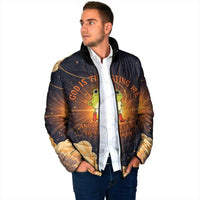 Grumpy Frog Padded Jacket with Refuse to Study Quote and Starburst Pattern
