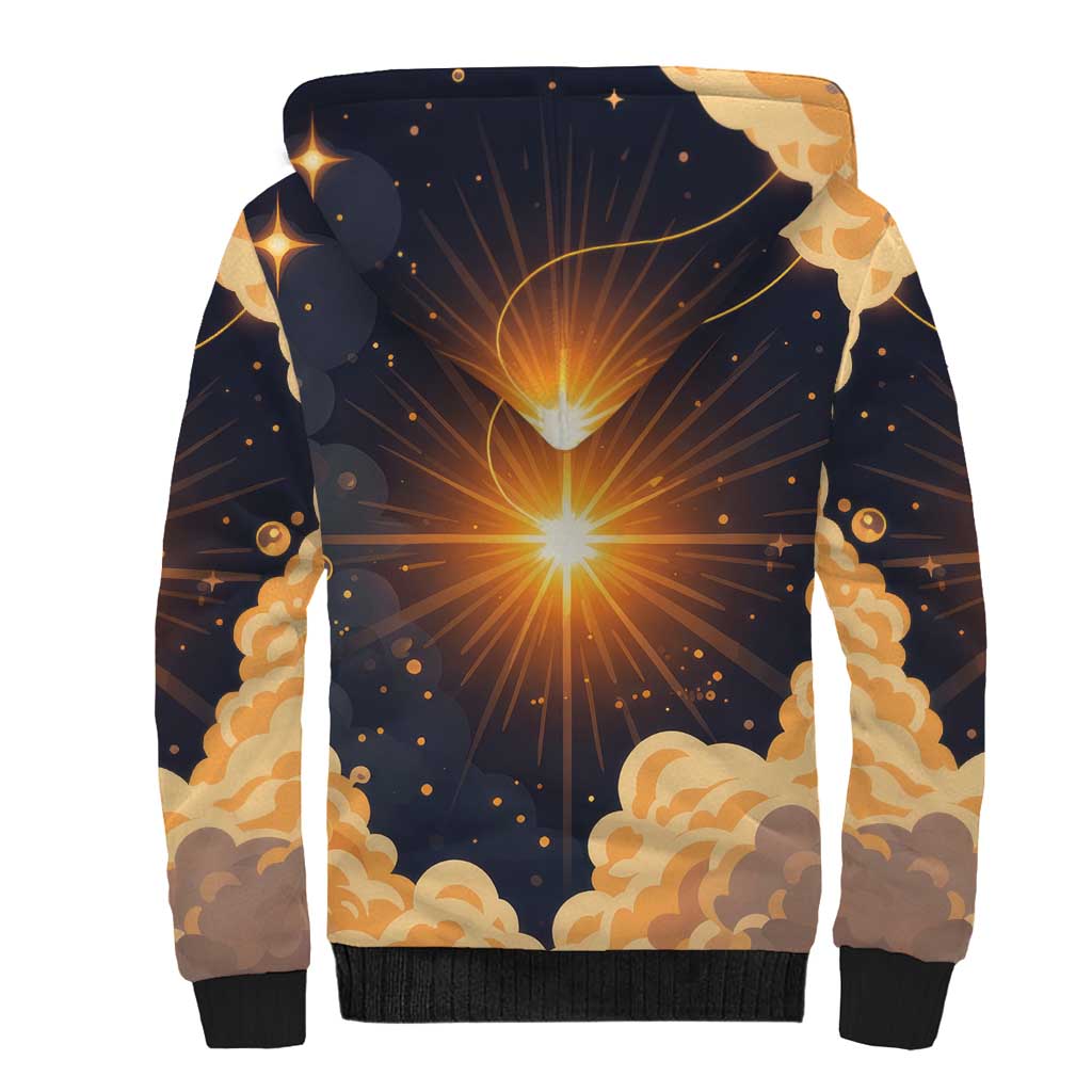 Grumpy Frog Sherpa Hoodie with Refuse to Study Quote and Starburst Pattern