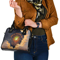 Grumpy Frog Shoulder Handbag with Refuse to Study Quote and Starburst Pattern