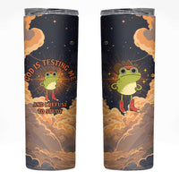 Grumpy Frog Skinny Tumbler with Refuse to Study Quote and Starburst Pattern