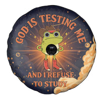 Grumpy Frog Spare Tire Cover with Refuse to Study Quote and Starburst Pattern