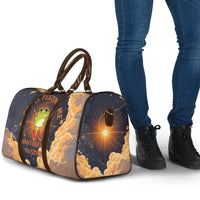 Grumpy Frog Travel Bag with Refuse to Study Quote and Starburst Pattern