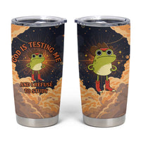 Grumpy Frog Tumbler Cup with Refuse to Study Quote and Starburst Pattern