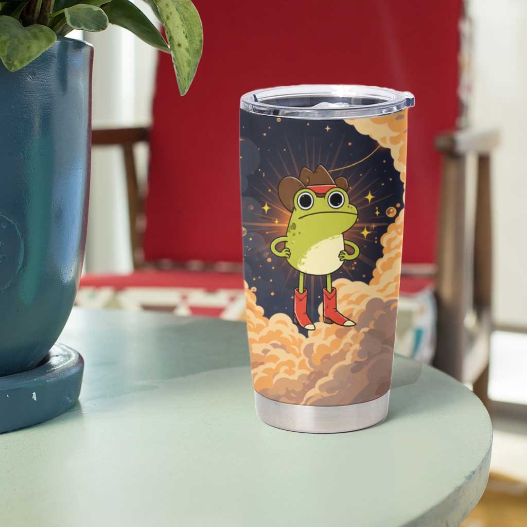 Grumpy Frog Tumbler Cup with Refuse to Study Quote and Starburst Pattern